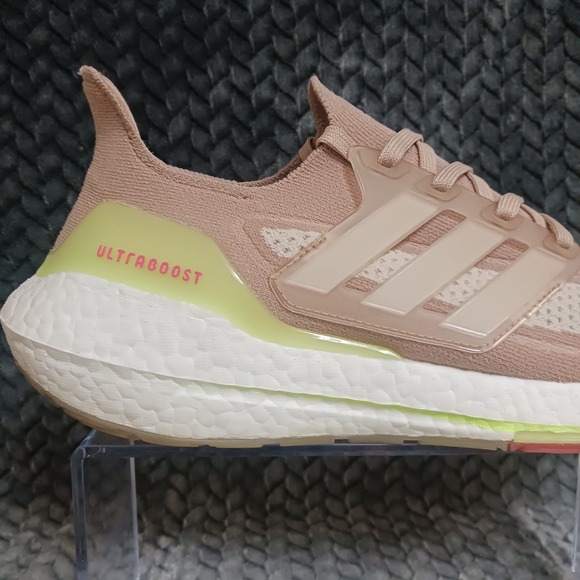 Adidas UltraBoost 21 Women's Athletic Running Shoes Pink Beige White Size 11 - Picture 9 of 15